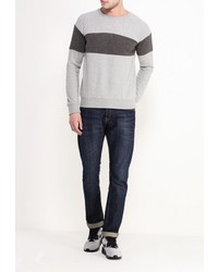 Мужской темно-серый свитер с круглым вырезом от Y.Two