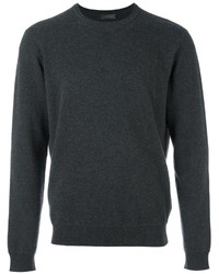 Мужской темно-серый свитер с круглым вырезом от Z Zegna
