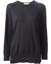Женский темно-серый свитер с круглым вырезом от Zanone