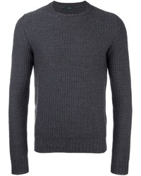 Мужской темно-серый свитер с круглым вырезом от Zanone