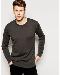 Мужской темно-серый свитер с круглым вырезом