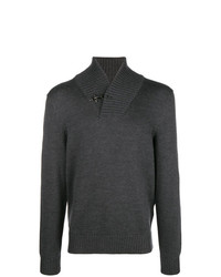 Темно-серый свитер с отложным воротником от Fay