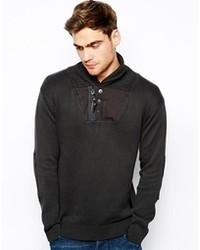 Темно-серый свитер с отложным воротником от G Star