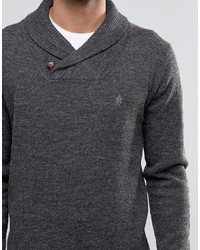 Темно-серый свитер с отложным воротником от French Connection