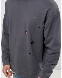 Мужской темно-серый свитер с принтом от Asos