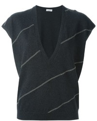 Женский темно-серый свитер от Brunello Cucinelli
