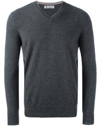 Мужской темно-серый свитер от Brunello Cucinelli