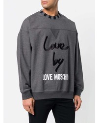 Мужской темно-серый свитшот с принтом от Love Moschino