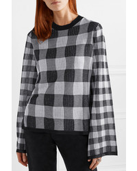 Темно-серый свободный свитер в клетку от McQ Alexander McQueen