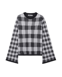 Темно-серый свободный свитер в клетку от McQ Alexander McQueen