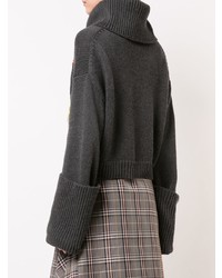 Темно-серый свободный свитер с принтом от Monse