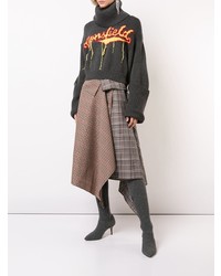 Темно-серый свободный свитер с принтом от Monse