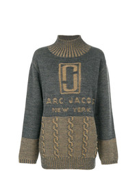 Темно-серый свободный свитер с принтом от Marc Jacobs