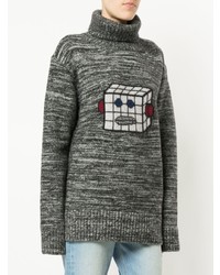 Темно-серый свободный свитер с принтом от Alexa Chung