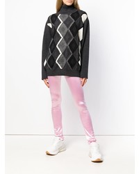 Темно-серый свободный свитер с ромбами от Junya Watanabe