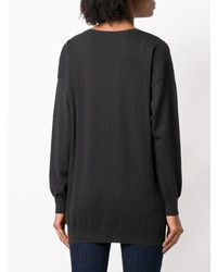 Темно-серый свободный свитер от Pinko