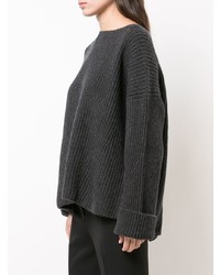 Темно-серый свободный свитер от Le Kasha