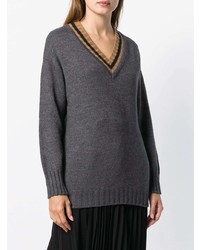 Темно-серый свободный свитер от Tela