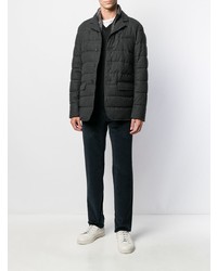 Мужской темно-серый стеганый пиджак от Herno
