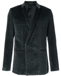 Мужской темно-серый твидовый пиджак от Emporio Armani