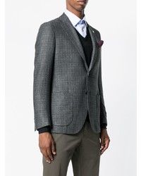 Мужской темно-серый твидовый пиджак от Tombolini