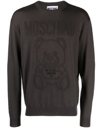 Мужской темно-серый флисовый свитшот от Moschino