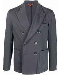 Мужской темно-серый хлопковый двубортный пиджак от Barena