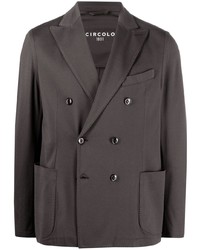 Мужской темно-серый хлопковый двубортный пиджак от Circolo 1901