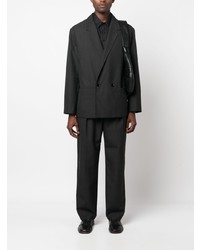 Мужской темно-серый хлопковый двубортный пиджак от Lemaire