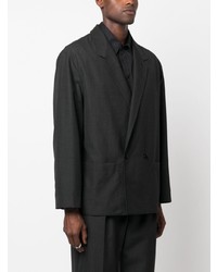 Мужской темно-серый хлопковый двубортный пиджак от Lemaire