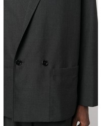 Мужской темно-серый хлопковый двубортный пиджак от Lemaire