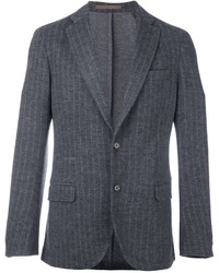 Мужской темно-серый хлопковый пиджак в вертикальную полоску от Eleventy