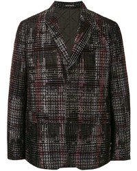 Мужской темно-серый хлопковый пиджак в шотландскую клетку от Emporio Armani
