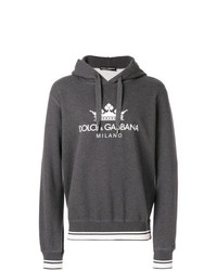 Мужской темно-серый худи с принтом от Dolce & Gabbana