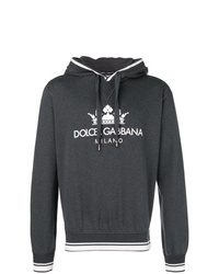 Мужской темно-серый худи с принтом от Dolce & Gabbana
