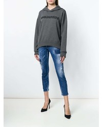 Женский темно-серый худи с принтом от Dsquared2