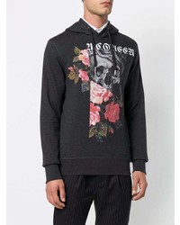 Мужской темно-серый худи с принтом от Alexander McQueen