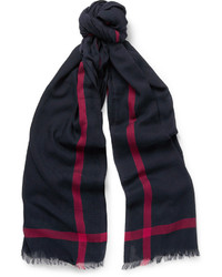 Мужской темно-серый шарф в вертикальную полоску от Gucci