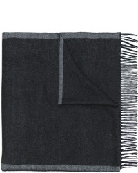 Мужской темно-серый шарф в горизонтальную полоску от Salvatore Ferragamo