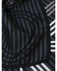 Женский темно-серый шарф в горизонтальную полоску от Kenzo