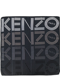 Женский темно-серый шарф в горизонтальную полоску от Kenzo