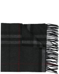 Мужской темно-серый шарф в шотландскую клетку от Burberry