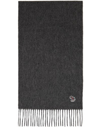 Темно-серый шарф с вышивкой