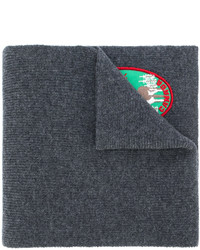 Мужской темно-серый шарф с вышивкой от DSQUARED2