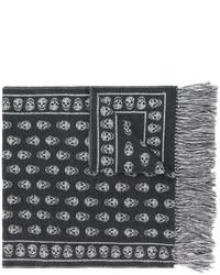 Женский темно-серый шарф с принтом от Alexander McQueen