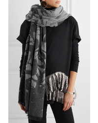 Женский темно-серый шарф с принтом от MCQ