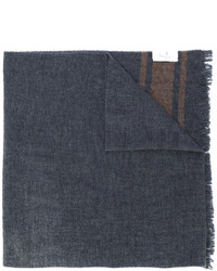 Мужской темно-серый шарф с принтом от Brunello Cucinelli