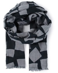 Мужской темно-серый шарф с принтом от Paul Smith