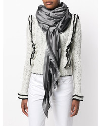 Женский темно-серый шарф со звездами от Stella McCartney