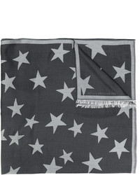 Женский темно-серый шарф со звездами от Stella McCartney